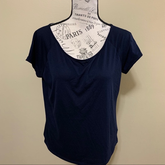 Chaps Tops - Chaps Navy Blue Short Sleeve Large Top